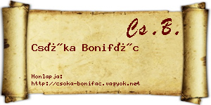 Csóka Bonifác névjegykártya